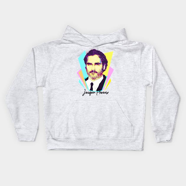 Joaquin Phoenix Wpap Pop Art Design Kids Hoodie by Piomio